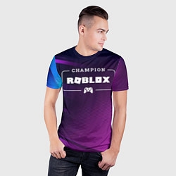 Футболка спортивная мужская Roblox Gaming Champion: рамка с лого и джойстиком, цвет: 3D-принт — фото 2