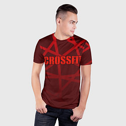 Футболка спортивная мужская CROSSFIT - КРАСНЫЕ ЛИНИИ, цвет: 3D-принт — фото 2