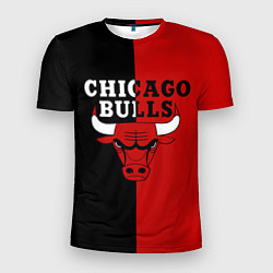 Футболка спортивная мужская Чикаго Буллз black & red, цвет: 3D-принт