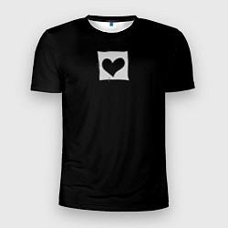 Мужская спорт-футболка Пустое сердце - заплатка