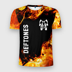 Футболка спортивная мужская Deftones и пылающий огонь, цвет: 3D-принт