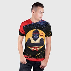 Футболка спортивная мужская Карате горилла, цвет: 3D-принт — фото 2