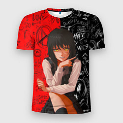 Футболка спортивная мужская Митака демон войны - человек бензопила, цвет: 3D-принт