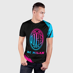 Футболка спортивная мужская AC Milan - neon gradient, цвет: 3D-принт — фото 2