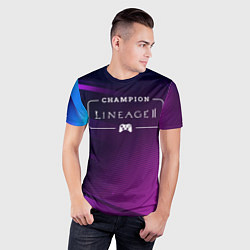 Футболка спортивная мужская Lineage 2 gaming champion: рамка с лого и джойстик, цвет: 3D-принт — фото 2