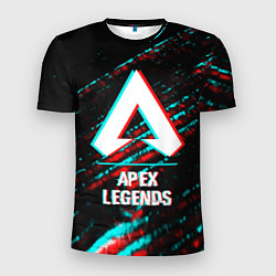 Футболка спортивная мужская Apex Legends в стиле glitch и баги графики на темн, цвет: 3D-принт