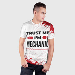 Футболка спортивная мужская Trust me Im mechanic white, цвет: 3D-принт — фото 2