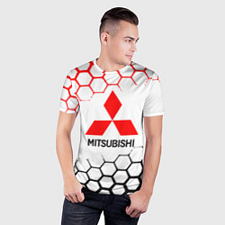 Футболка спортивная мужская Mitsubishi - логотип, цвет: 3D-принт — фото 2