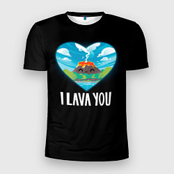 Футболка спортивная мужская I lava you я лава ю, цвет: 3D-принт