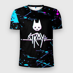 Футболка спортивная мужская Stray - краска - neon, цвет: 3D-принт