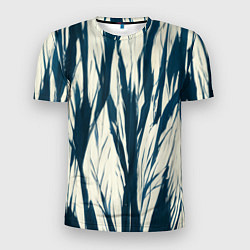 Футболка спортивная мужская Синие рваные полосы, цвет: 3D-принт