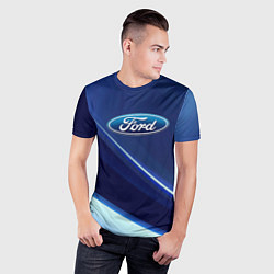 Футболка спортивная мужская Ford - абстракция, цвет: 3D-принт — фото 2