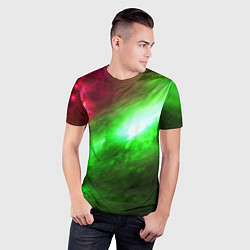 Футболка спортивная мужская Зеленый космос бесконечность, цвет: 3D-принт — фото 2