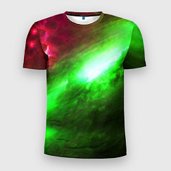 Футболка спортивная мужская Зеленый космос бесконечность, цвет: 3D-принт