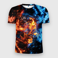Футболка спортивная мужская Огонь и вода - Огненный цветок, цвет: 3D-принт