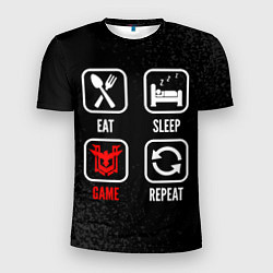 Футболка спортивная мужская Eat, sleep, Free Fire, repeat, цвет: 3D-принт