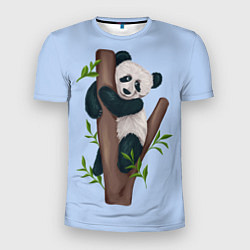 Мужская спорт-футболка Забавная панда на дереве