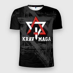Мужская спорт-футболка Krav-maga military combat system emblem