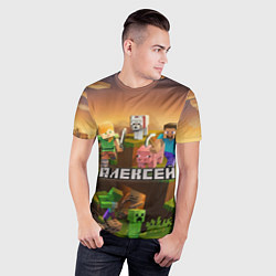 Футболка спортивная мужская Алексей Minecraft, цвет: 3D-принт — фото 2