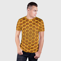 Футболка спортивная мужская Volumetric honeycombs, цвет: 3D-принт — фото 2