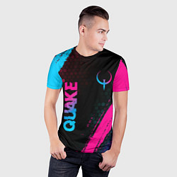 Футболка спортивная мужская Quake - neon gradient: надпись, символ, цвет: 3D-принт — фото 2