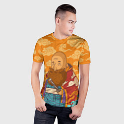 Футболка спортивная мужская Самурай на фоне японских облаков, цвет: 3D-принт — фото 2