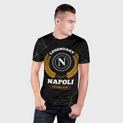 Футболка спортивная мужская Лого Napoli и надпись legendary football club на т, цвет: 3D-принт — фото 2