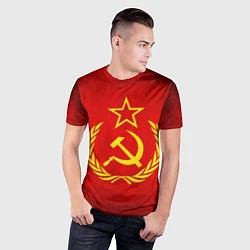 Футболка спортивная мужская СССР - старый флаг, цвет: 3D-принт — фото 2