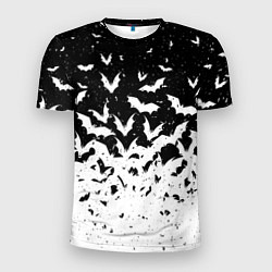 Мужская спорт-футболка Black and white bat pattern