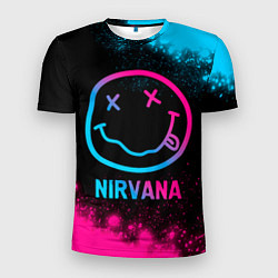 Мужская спорт-футболка Nirvana - neon gradient