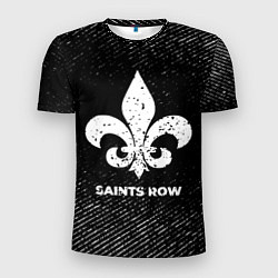 Мужская спорт-футболка Saints Row с потертостями на темном фоне