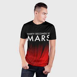 Футболка спортивная мужская Thirty Seconds to Mars red plasma, цвет: 3D-принт — фото 2