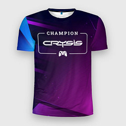 Мужская спорт-футболка Crysis gaming champion: рамка с лого и джойстиком