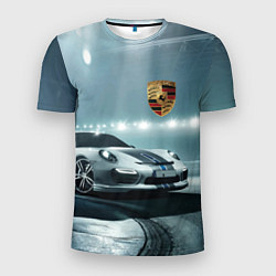 Футболка спортивная мужская Porsche - racing route - motorsport, цвет: 3D-принт