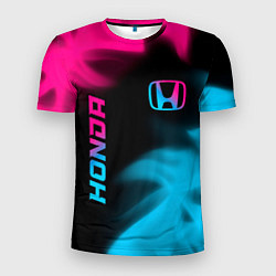 Футболка спортивная мужская Honda - neon gradient: надпись, символ, цвет: 3D-принт