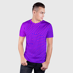 Футболка спортивная мужская Фиолетовые линии, цвет: 3D-принт — фото 2