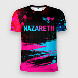 Мужская спорт-футболка Nazareth - neon gradient: символ сверху