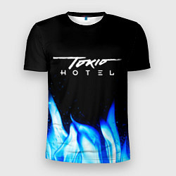 Мужская спорт-футболка Tokio Hotel blue fire