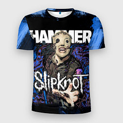 Футболка спортивная мужская Slipknot hammer blue, цвет: 3D-принт