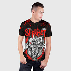Футболка спортивная мужская Slipknot - красный козел, цвет: 3D-принт — фото 2