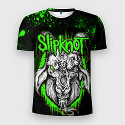 Мужская спорт-футболка Slipknot зеленый козел