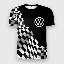Футболка спортивная мужская Volkswagen racing flag, цвет: 3D-принт