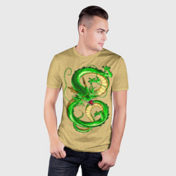 Футболка спортивная мужская Зелёный дракон в форме цифры 8, цвет: 3D-принт — фото 2