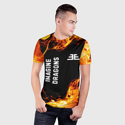 Футболка спортивная мужская Imagine Dragons и пылающий огонь, цвет: 3D-принт — фото 2