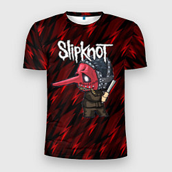 Футболка спортивная мужская Slipknot красные молнии, цвет: 3D-принт
