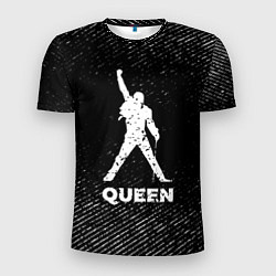 Мужская спорт-футболка Queen с потертостями на темном фоне