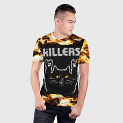 Футболка спортивная мужская The Killers рок кот и огонь, цвет: 3D-принт — фото 2