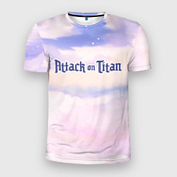 Мужская спорт-футболка Attack on Titan sky clouds