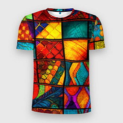 Футболка спортивная мужская Лоскутная мозаика - пэчворк, цвет: 3D-принт