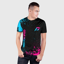 Футболка спортивная мужская Need for Speed - neon gradient: надпись, символ, цвет: 3D-принт — фото 2